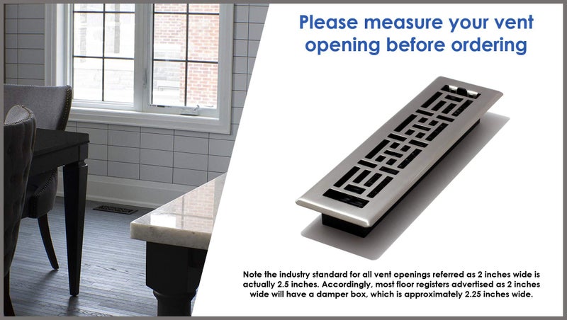 Decor Grates SPH210-NKL 2 10-Inch Scroll Floor Register, 2x10, Brushed Nickel Finish - Image 5