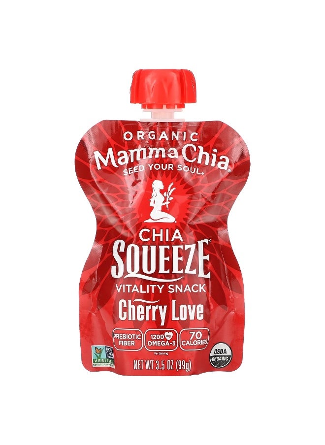Mamma Chia Mamma Chia, Organic Chia Squeeze, Vitality Snack, Cherry Love, 8 Squeezes, 3.5 oz (99 g) Each  - Image 3