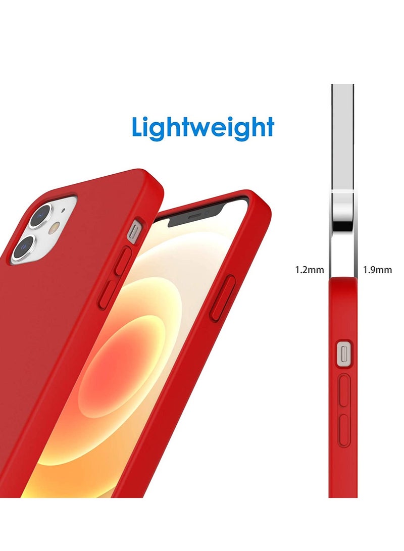 ELTRAZONE Silicone Case for iPhone 12 Pro 6.1-Inch, Silky-Soft Touch Full-Body Protective Case, Shockproof Cover with Microfiber Lining (Red) - Image 3