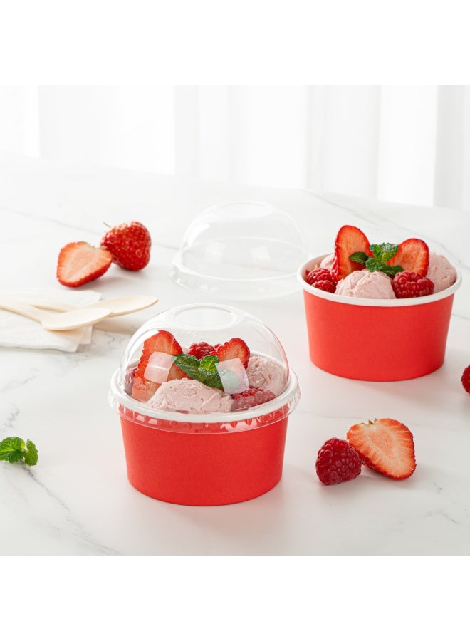 Restaurantware LIDS ONLY: Dome-Shaped Lids, 200 Transparent Plastic Lids For 8 Ounce Coppetta To Go Cups - Cups Sold Separately, Disposable, Clear Plastic Dessert Cups Lids, For Dessert Takeaways - Image 4