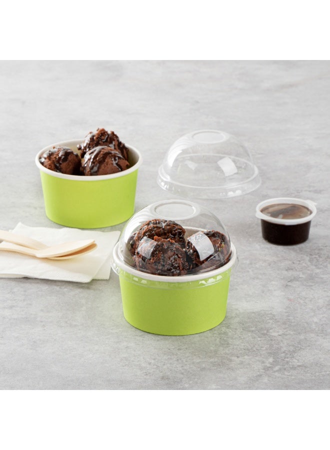 Restaurantware LIDS ONLY: Dome-Shaped Lids, 200 Transparent Plastic Lids For 8 Ounce Coppetta To Go Cups - Cups Sold Separately, Disposable, Clear Plastic Dessert Cups Lids, For Dessert Takeaways - Image 3