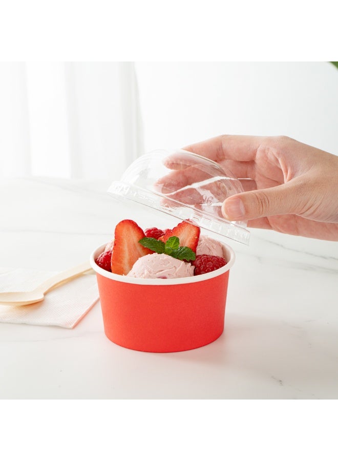 Restaurantware LIDS ONLY: Dome-Shaped Lids, 200 Transparent Plastic Lids For 8 Ounce Coppetta To Go Cups - Cups Sold Separately, Disposable, Clear Plastic Dessert Cups Lids, For Dessert Takeaways - Image 5
