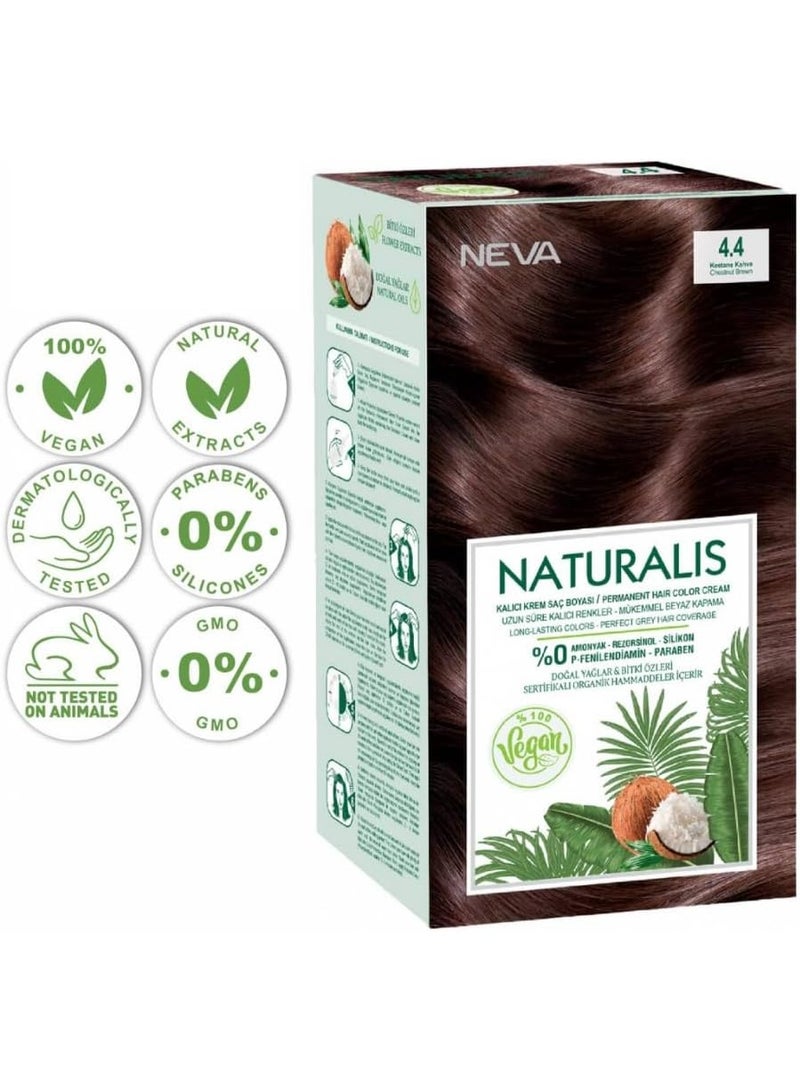 NEVA NEVA Naturalis Hair Dye Set No Harmful Chemicals GMO-Free, Long-Lasting Shine - INTENSE BROWN - 4.0  - Image 5