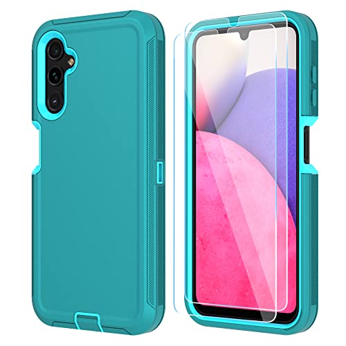 ONOLA Compatible with Samsung Galaxy A14 5G Case with HD Screen Protector Heavy Duty Shockproof Dropproof 3Layer Cover Phone Case for Samsung A14Lakeblue - Image 1