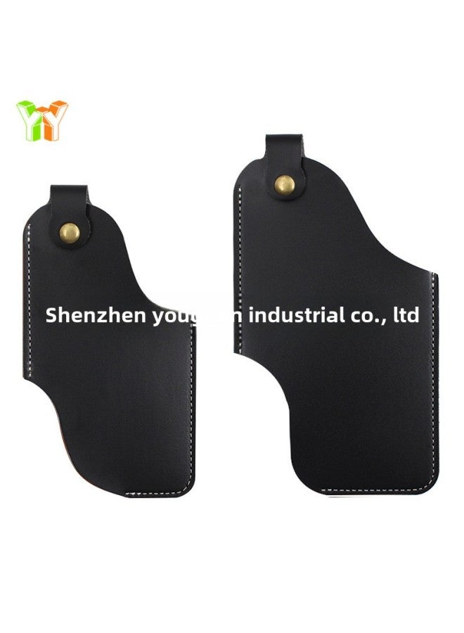 Men's Outdoor Waist Hanging Phone Bag PU Leather Anti-Lost Phone Waist Bag Tactical Tools Leather Case Spot-Color:Black-Dimensions:Large Size 10*17cm - Image 1
