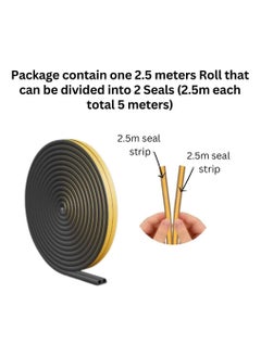 TEGRILO Weather Stripping Door Seal Strip Door Weather Stripping Door Seal Strip D Type for Doors and Windows, Exterior Door Weather Stripping Soundproofing  - Image 2