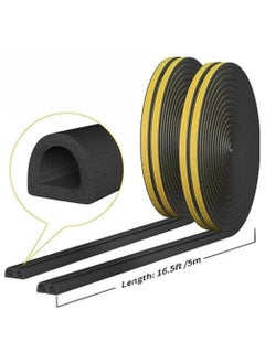 TEGRILO Weather Stripping Door Seal Strip Door Weather Stripping Door Seal Strip D Type for Doors and Windows, Exterior Door Weather Stripping Soundproofing  - Image 3