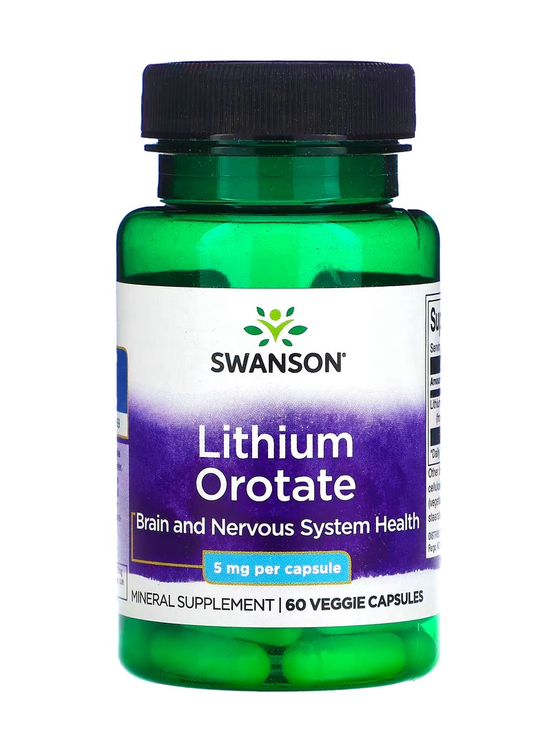 Lithium Orotate, 5 mg, 60 Veggie Capsules