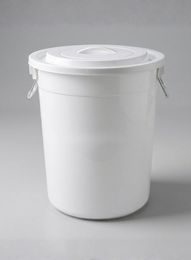 Marcolo 150L Extra-Large Heavy-Duty Plastic Storage Bucket with Secure Lid & Handles – White – Durable Multi-Purpose Bin for Household & Commercial Use - Image 1