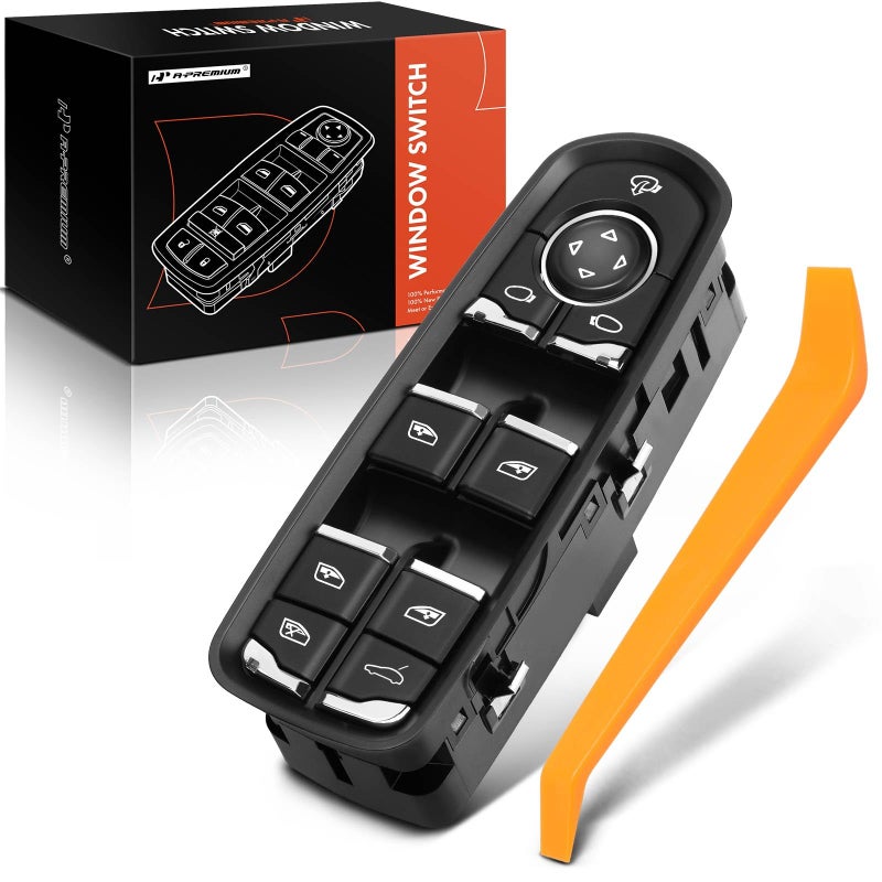APremium Master Power Window Switch Compatible with Porsche Cayenne 20112014 Macan 2015 Panamera 20102015 Front Left Driver Side Replace 7PP959858RDML