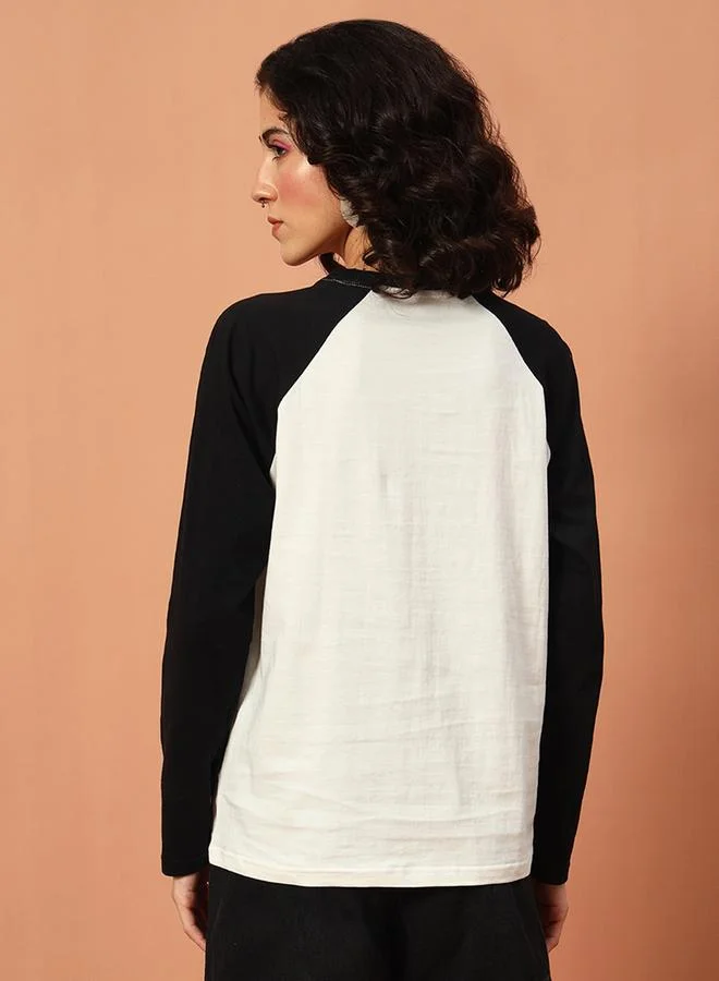 تايك تو تيشيرت قطني بأكمام راجلان وطباعة جرافيك من ذا دراي ستيت