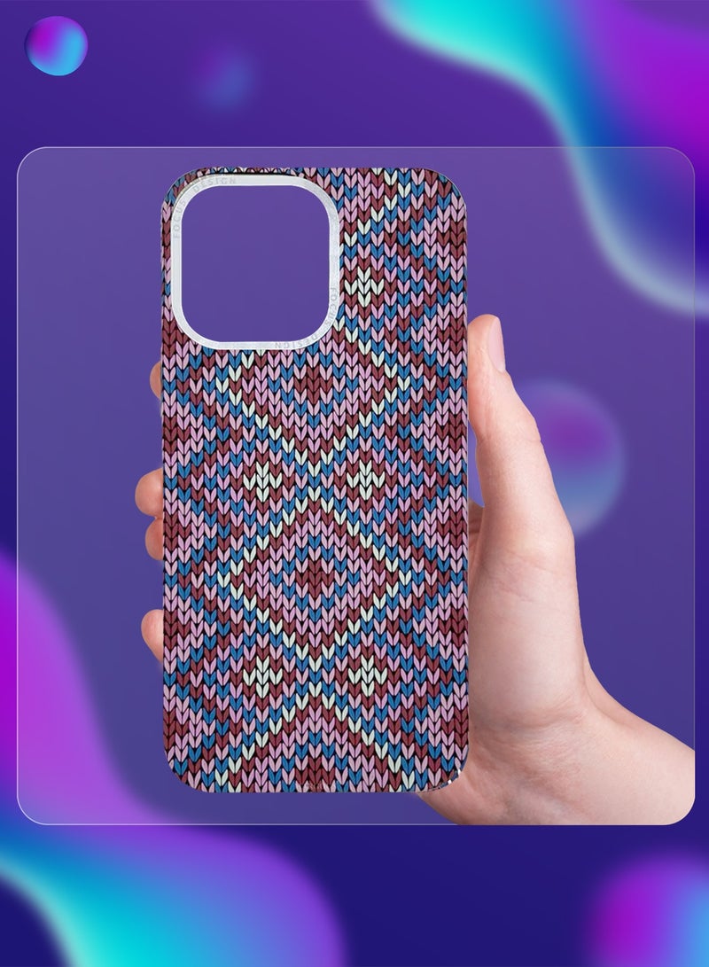 CATANES Ultra-Slim Woven Pattern Case Cover for iPhone 14 Pro Max - MagSafe Compatible - Lightweight Protective Back Case - Nordic Diamond Design - Image 3