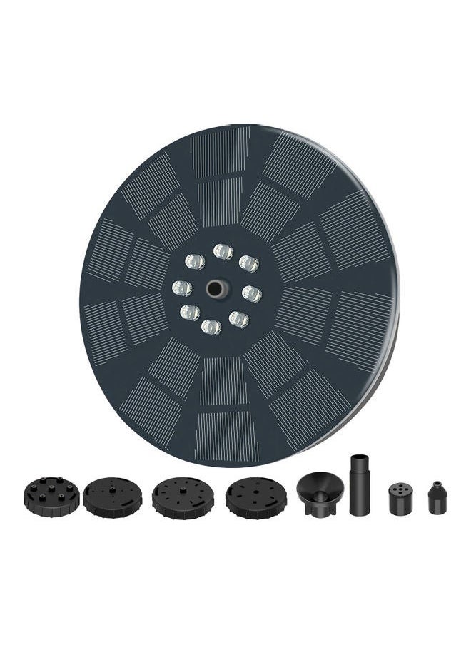 NIBEMINENT Solar Powered Outdoor Bird Bath Fountain Pump With LED Lights Black  - Image 1