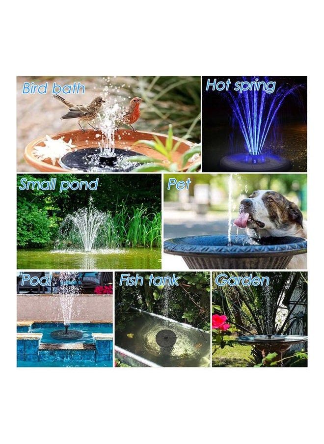NIBEMINENT Solar Powered Outdoor Bird Bath Fountain Pump With LED Lights Black  - Image 5