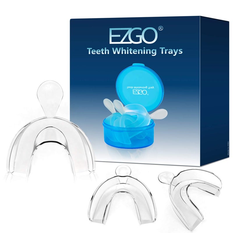 EZGO Teeth Whitening Trays, BPA Free Moldable Mouth Trays, Custom Fit, Comfortable, Trimmable Mouth Guard, Used on Teeth Grinding, Teeth Whitening, and Sports Campaign (3 Trays) - Image 1