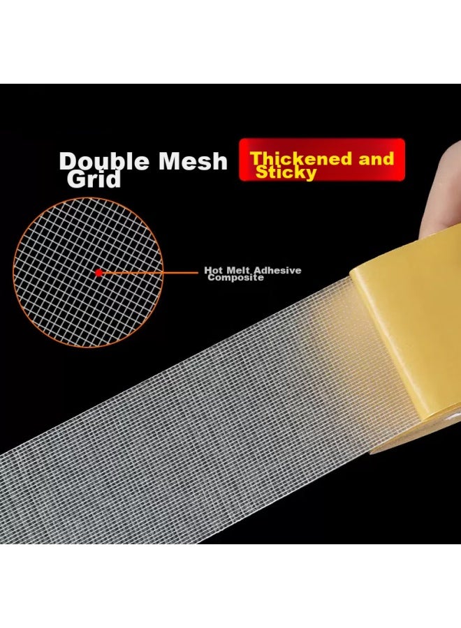 Oumai Grid Double-Sided Tape, Base Adhesive Tape, Seamless Strong Fixation Sticker, Couplets, Spring Festival Couplets, High Viscosity Carpet Double-Sided Tape, Ultra-Adhesive Yellow, 50Mm Wide × 20 Meters, 3 Rolls - Image 3