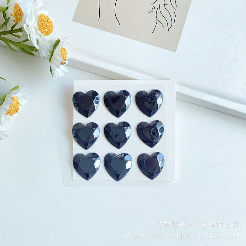 Generic Pearl Diamond Stickers for Kids Face Decoration 9 black hearts 