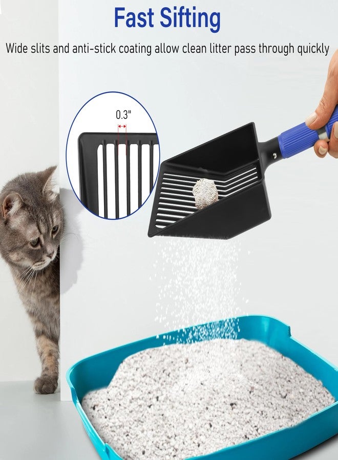 JAMIEWIN Extendable Metal Cat Litter Scoop, Long Handle Litter Sifting Shovel, 21"-39.5" No Bending Back Cat Scooper for Litter Box Heavy Duty Pet Poop Shovel Chicken Poop Scooper - Image 5