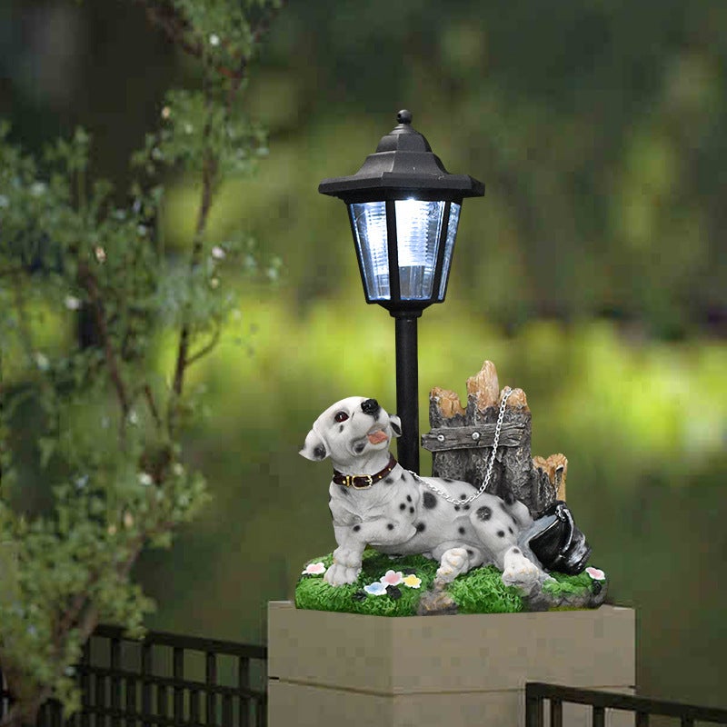 Garden Dog Solar Outdoor Light Animal Statue for Villa Balcony Garden Sculpture Ambient Lamp - Image 4