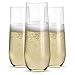 Prestee 48 Pack Plastic Champagne Flutes 9 oz Stemless Disposable Champagne Flutes for Cocktails Mimosa Bar and Party Supplies Clear Shatterproof Plastic Wine Glasses for Wedding and Summer Party - Image 1