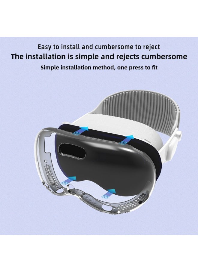 Generic - For Apple Vision Pro Protective Case Transparent TPU AppleVR Head Anti-slip Soft Case-Specifications: VR Host Protective Shell - Image 1