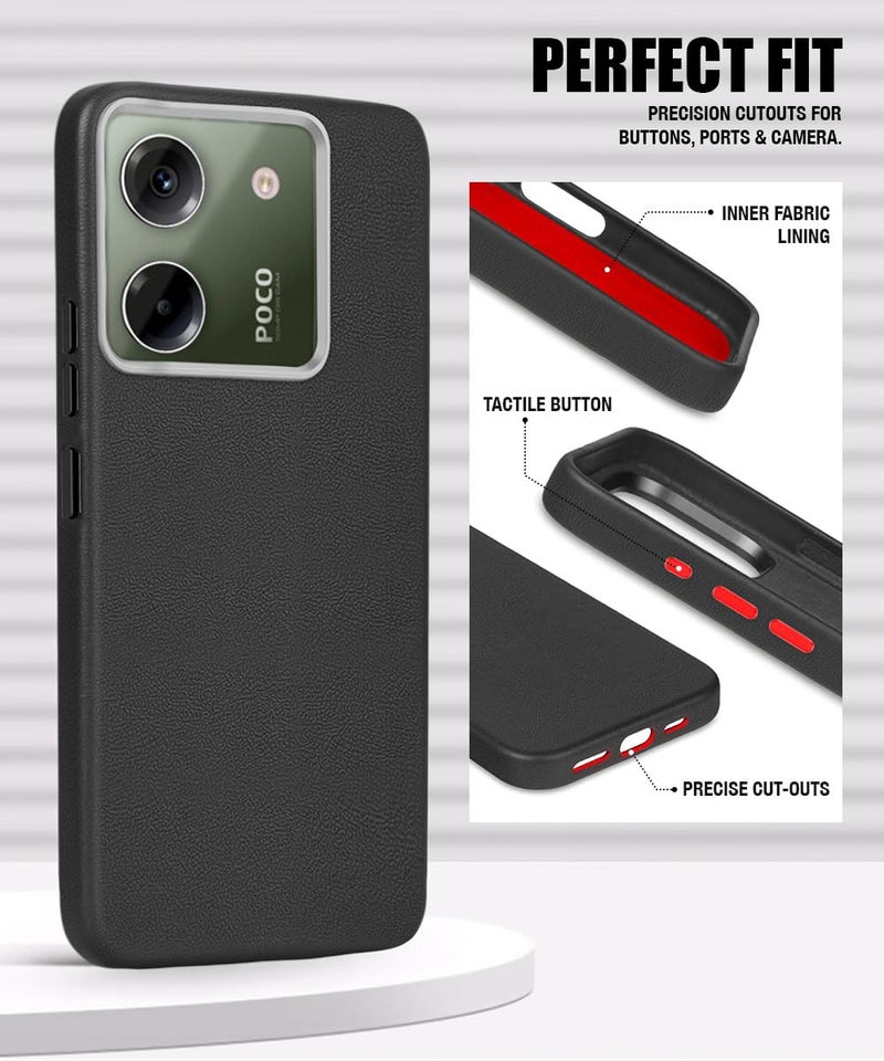 WOW IMAGINE Back Cover for Poco M7 Pro 5G| Ultra Slim Flexible Non-Slip Grip | Inner Fabric | Metal Camera Ring & Lightweight Soft Silicone Mobile Case – Black - Image 3