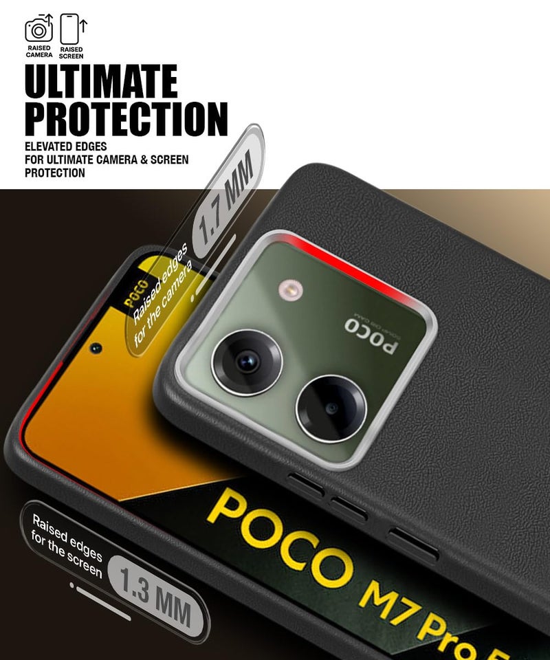 WOW IMAGINE Back Cover for Poco M7 Pro 5G| Ultra Slim Flexible Non-Slip Grip | Inner Fabric | Metal Camera Ring & Lightweight Soft Silicone Mobile Case – Black - Image 5