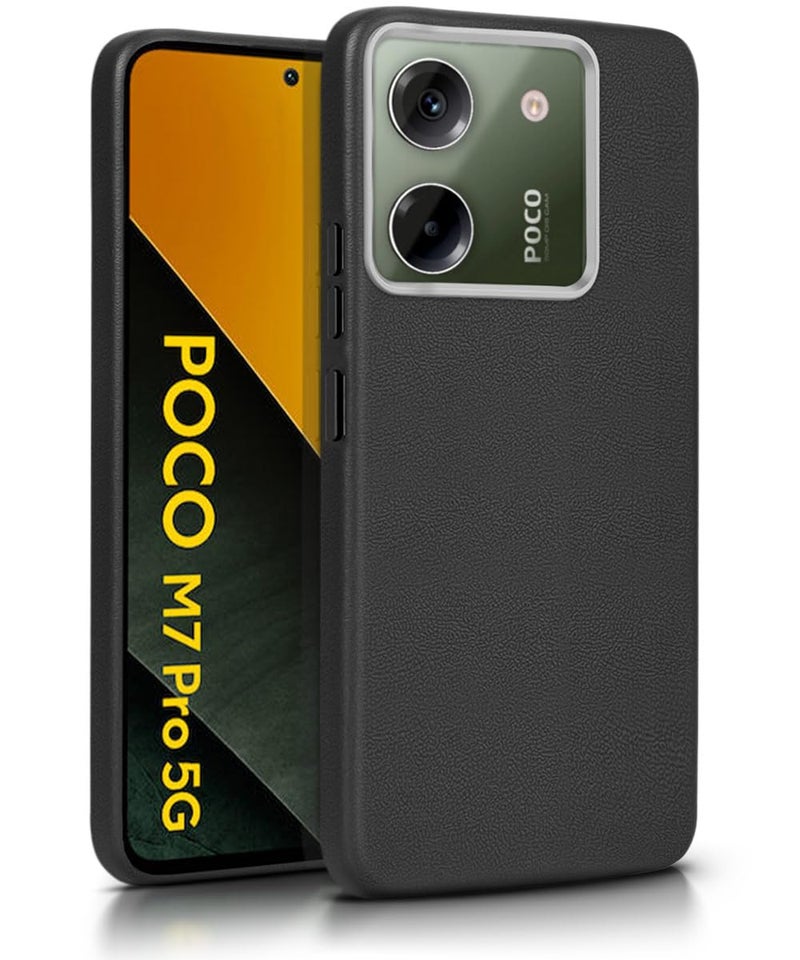 WOW IMAGINE Back Cover for Poco M7 Pro 5G| Ultra Slim Flexible Non-Slip Grip | Inner Fabric | Metal Camera Ring & Lightweight Soft Silicone Mobile Case – Black - Image 1