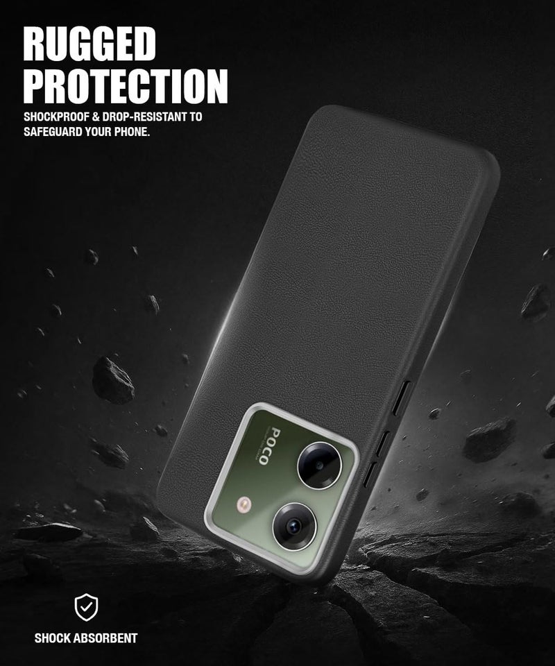 WOW IMAGINE Back Cover for Poco M7 Pro 5G| Ultra Slim Flexible Non-Slip Grip | Inner Fabric | Metal Camera Ring & Lightweight Soft Silicone Mobile Case – Black - Image 4