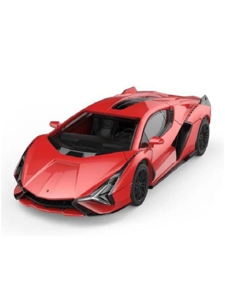1:32 Scale Compatible with Lamborghini Sian Model Car Toy, Zinc Alloy Pull Back Toy Car with Sound and Light for Kids and Adults (Red) - Image 2