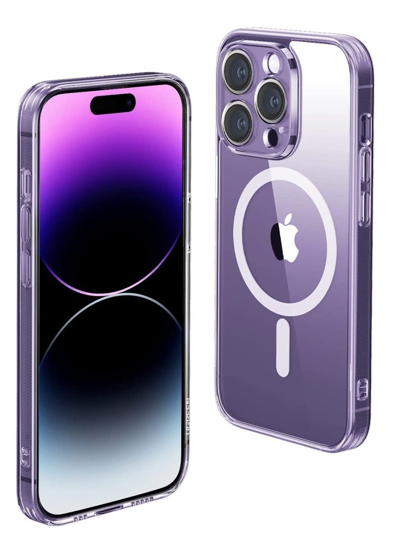 إلترازون iPhone 14 Pro Max Magsafe Case 6.7 Inch Slim Thin Magnetic Case, Yellowing-Resistant, Anti-Drop Shock Absorption, Anti-Scratch and Hard Back Crystal Case Cell Phone Case iPhone 14 Pro Max Case - Image 1
