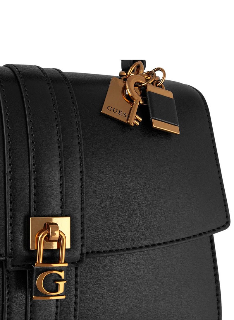 جس حقيبة GUESS النسائية المصنوعة من الجلد الأسود - Image 5