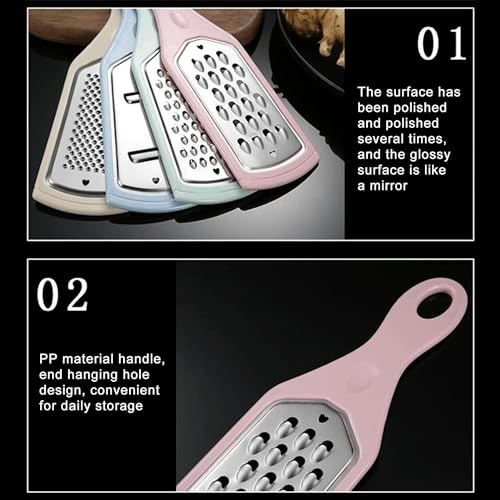 Clovis 4pcs Stainless Steel Grater Steel Kitchen Utensil Set Stainles Steel Cheese Grater Rotary Vegetable Slicer Kitchen Gadgets Jelly Noodle Scraper Veggie Cutter Grater Food (Set of 1) - Image 4