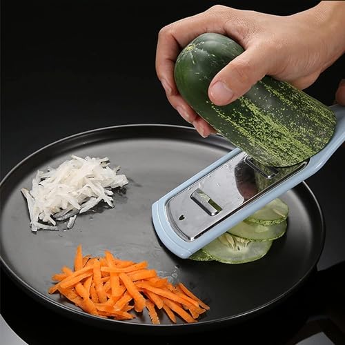 Clovis 4pcs Stainless Steel Grater Steel Kitchen Utensil Set Stainles Steel Cheese Grater Rotary Vegetable Slicer Kitchen Gadgets Jelly Noodle Scraper Veggie Cutter Grater Food (Set of 1) - Image 5