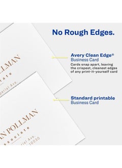 AVERY Avery Printable Business Cards, Inkjet Printers, 200 Cards(Pack of 1), 2 x 3.5, Clean Edge, Heavyweight (8871)  - Image 3