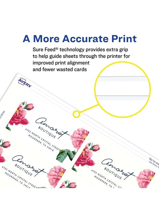 Avery Printable Business Cards, Inkjet Printers, 200 Cards(Pack of 1), 2 x 3.5, Clean Edge, Heavyweight (8871) - Image 4