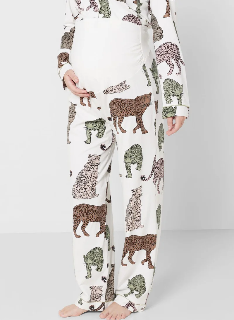 CHELSEA PEERS Printed Shirt & Pyjama Set