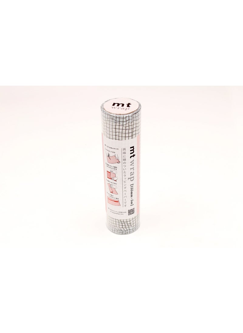 MT - mt Washi Wrapping Paper, Wrinkled Grid, 155 mm x 5 mtrs (Pack of 1) - Image 1