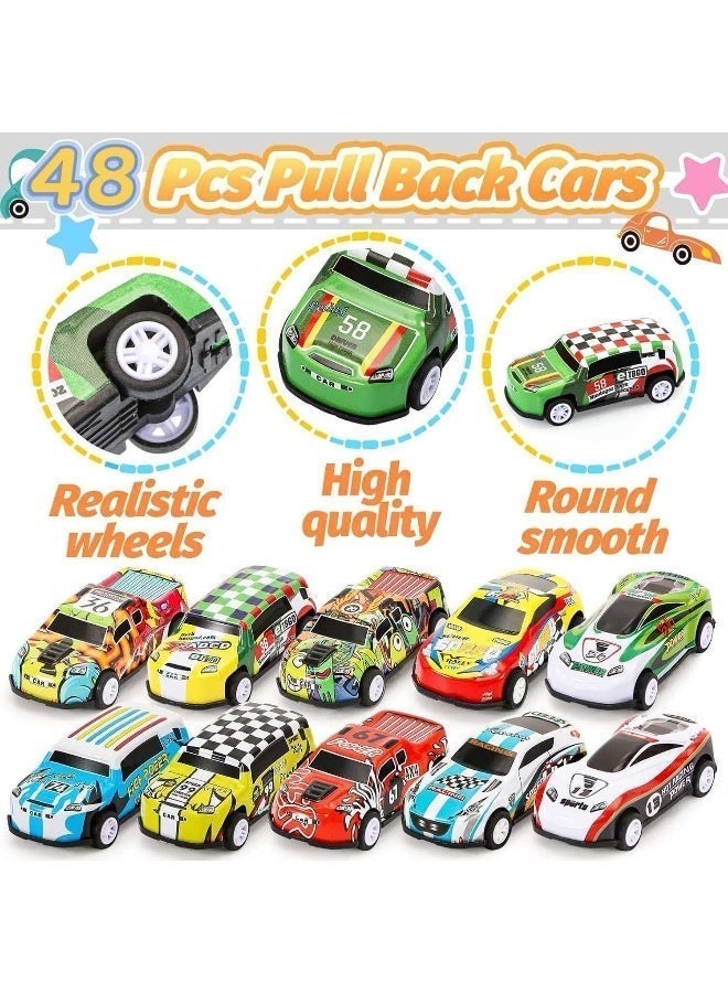 48pcs Pull Back Play Vehicles Car Toy Set,Alloy Racing Die-cast Vehicles Set, Mini Metal Cars Model with Garage Storage Case – Educational & Fun Toy for Boys and Girls Ages 3+ - Image 2