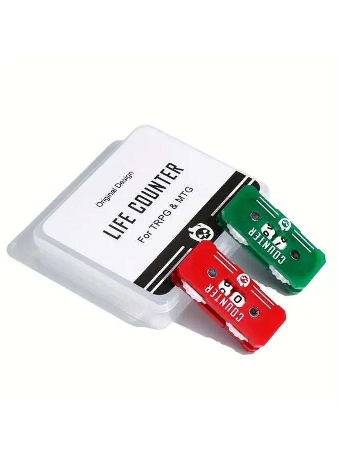 عداد الحياة الأحمر والأخضر المزدوج الوجهين من الأكريليك لطاولة الألعاب 00 99 مع حقيبة تخزين قابلة للحمل لـ DND و MTG - Image 4