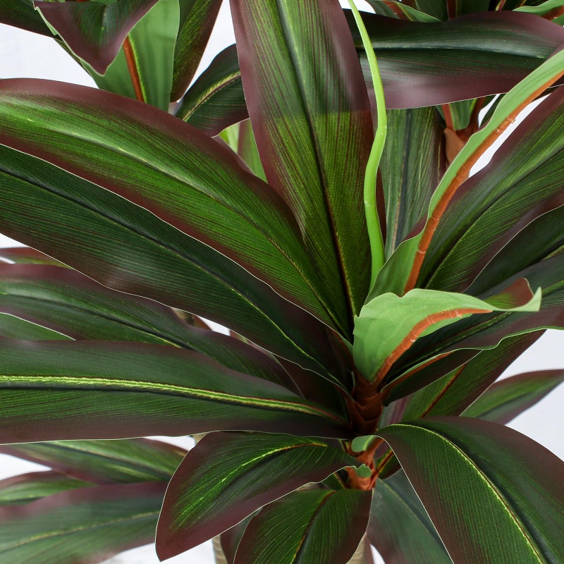 FLOWORLD Dracaena Artificial Plant 5ft Red Yucca Silk Tree Faux Plants Indoor Tall Fake House Floor Plants Realistic Artificial Trees for Home Office Decor Indoor Outdoor Housewarming Gift - Image 2