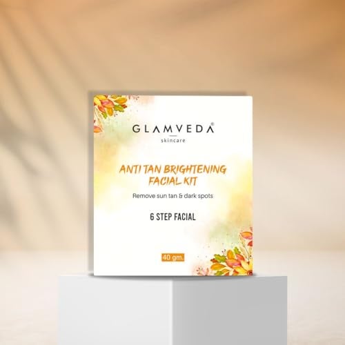 Glamveda Anti Tan Brightening Facial Kit | 6 Steps Facial | Removes Sun Tan & Dark Spots | Detans Skin For Instant Glow | For All Skin Types | 40gm - Image 1