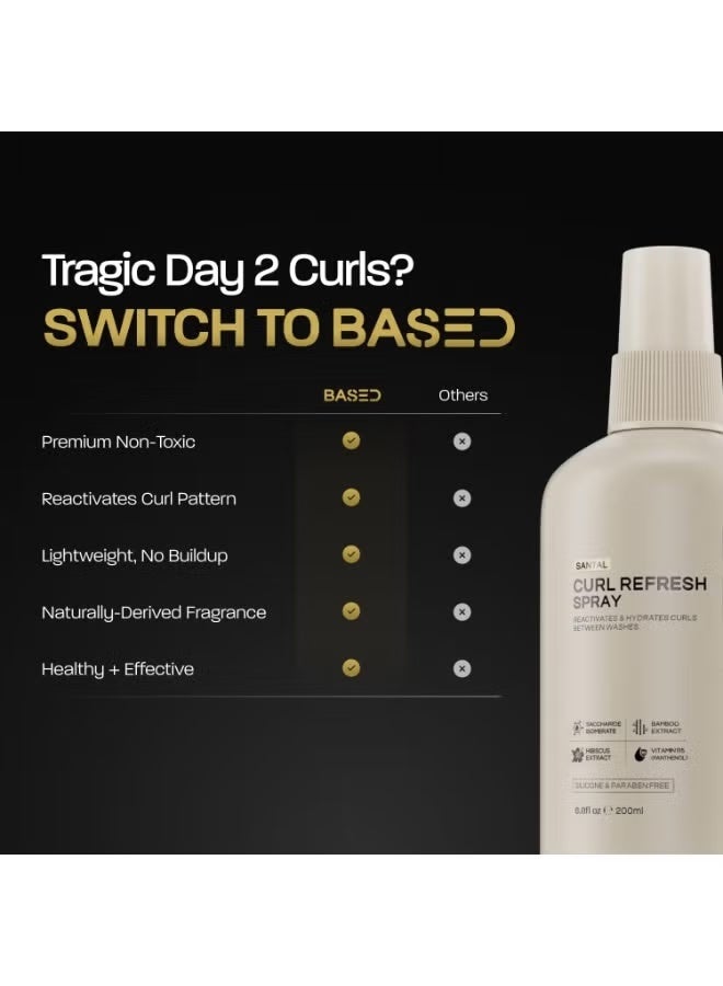 استنادا الي مجموعة العناية بالشعر الكيرلي من بيسد صندل وود، قطعتان: كريم تصفيف + بخاخ مُنعش - ترطيب وتحديد للشعر الكيرلي الطبيعي - Image 5