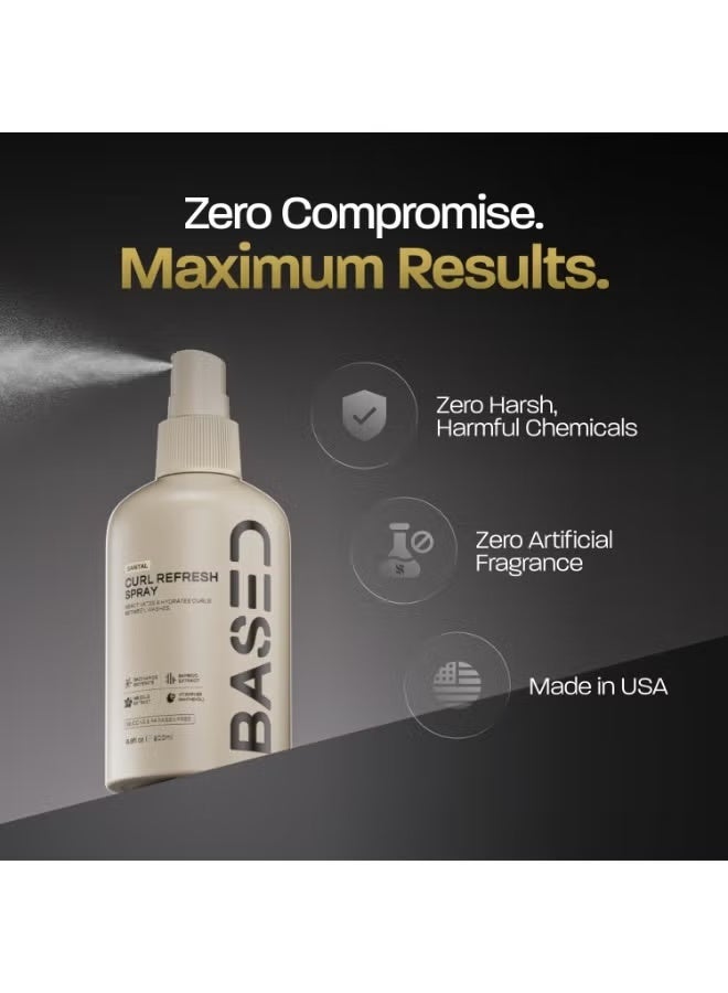 استنادا الي مجموعة العناية بالشعر الكيرلي من بيسد صندل وود، قطعتان: كريم تصفيف + بخاخ مُنعش - ترطيب وتحديد للشعر الكيرلي الطبيعي - Image 4