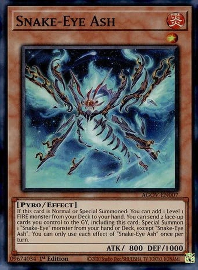 Snake-Eye Ash - AGOV-EN007 - Super Rare - 1st Edition