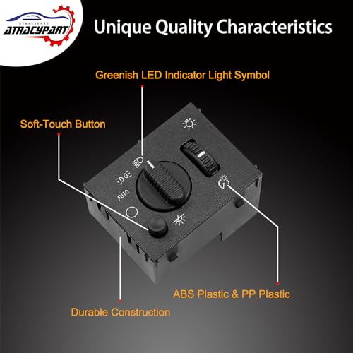 ATRACYPART Headlight Switch & Fog Light Switch | Replacement for 2003-2007 Chevy Silverado Suburban Tahoe Avalanche GMC Sierra Yukon Cadillac Escalade & More | Replaces# 19381535, 15143597 - Image 4