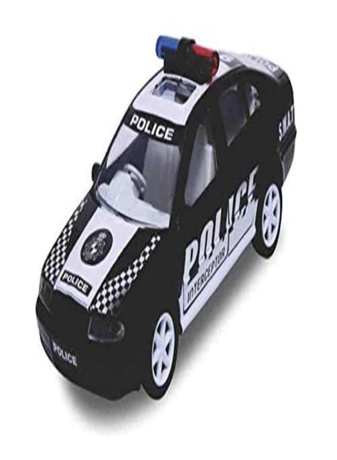 Sheel Police Car Toy Rescue Vehicle With Openable Door For Boys Toddlers And Kids, Pull Back S.W.A.T Emergency Transport Vehicle Car - Black - Image 1
