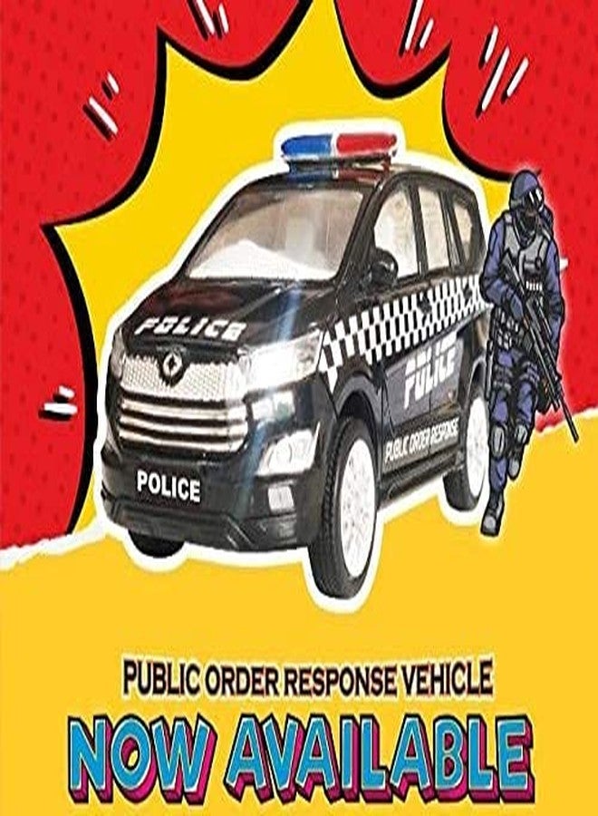 Sheel Police Car Toy Rescue Vehicle With Openable Door For Boys Toddlers And Kids, Pull Back S.W.A.T Emergency Transport Vehicle Car - Black - Image 5