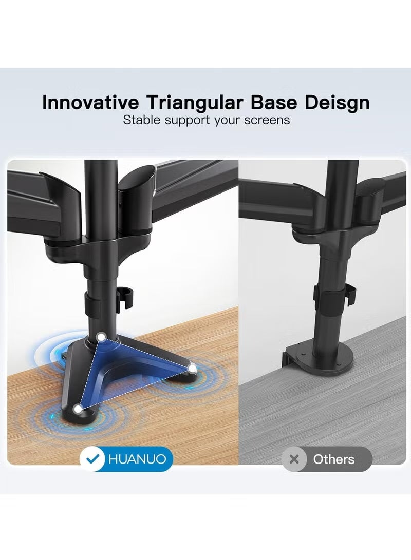 Rabos "Triple Monitor Mount for 17-32 Inch Screens – Height Adjustable Monitor Arm, Holds 8kg per Arm, Black" - Image 5