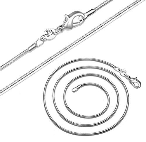 Cutesmile Fashion Jewelry 925 Sterling Silver Italian 1mm/2mm/3mm Snake Chain Crafted Necklace (22Inches, 2MM) - Image 1